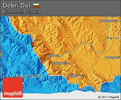 Political 3D Map of Dobri Dol