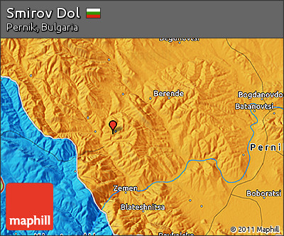 Political 3D Map of Smirov Dol