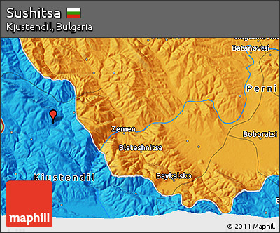 Political 3D Map of Sushitsa