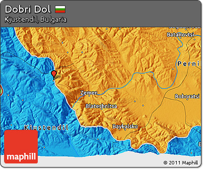 Political 3D Map of Dobri Dol