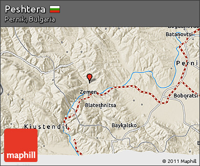 Shaded Relief 3D Map of Peshtera
