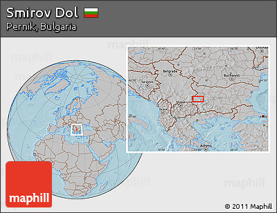 Gray Location Map of Smirov Dol, hill shading