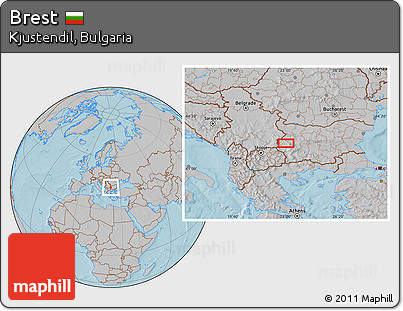 Gray Location Map of Brest, hill shading