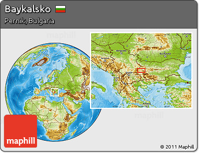 Physical Location Map of Baykalsko