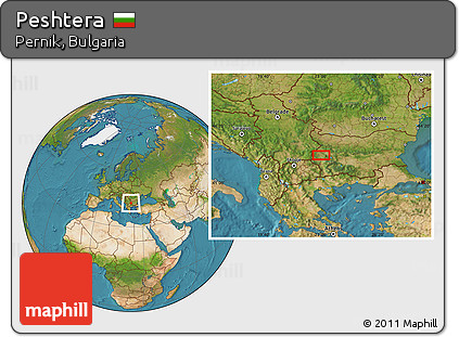 Satellite Location Map of Peshtera