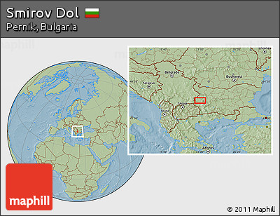 Savanna Style Location Map of Smirov Dol, hill shading