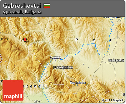 Physical Map of Gabreshevtsi