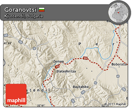 Shaded Relief Map of Goranovtsi