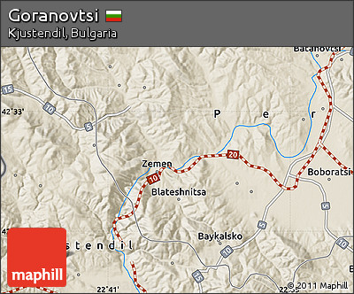 Shaded Relief Map of Goranovtsi