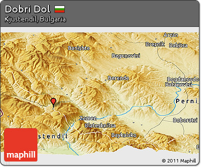 Physical Panoramic Map of Dobri Dol