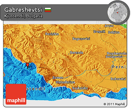 Political Panoramic Map of Gabreshevtsi