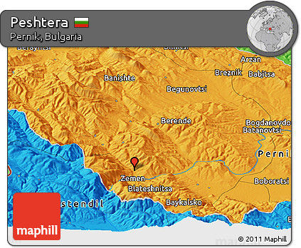 Political Panoramic Map of Peshtera