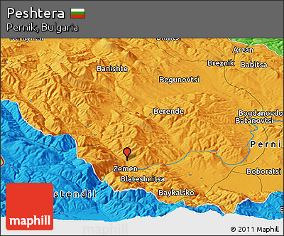 Political Panoramic Map of Peshtera