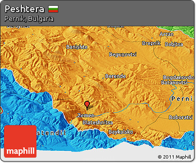 Political Panoramic Map of Peshtera
