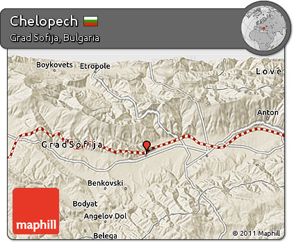 Shaded Relief 3D Map of Chelopech