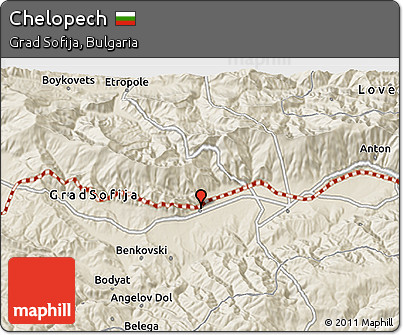 Shaded Relief 3D Map of Chelopech