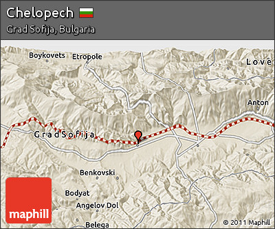 Shaded Relief 3D Map of Chelopech