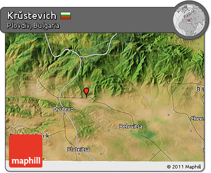 Satellite 3D Map of Krŭstevich