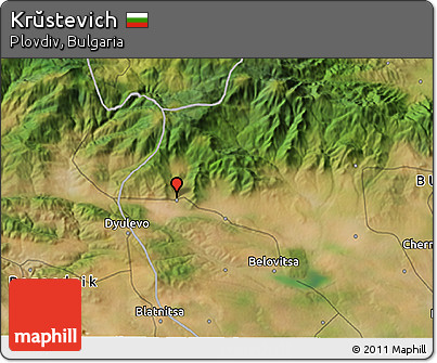 Satellite 3D Map of Krŭstevich