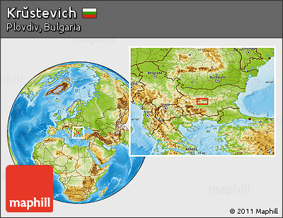 Physical Location Map of Krŭstevich