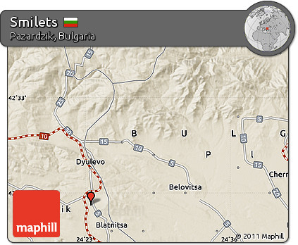 Shaded Relief Map of Smilets