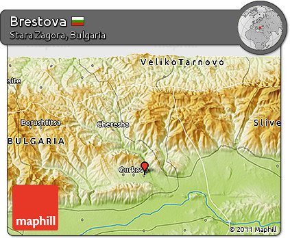 Physical 3D Map of Brestova
