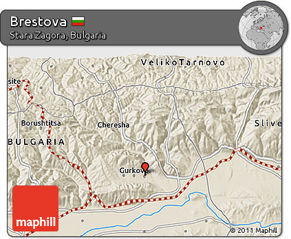 Shaded Relief 3D Map of Brestova