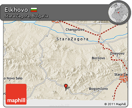 Shaded Relief 3D Map of Elkhovo