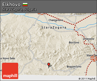 Shaded Relief 3D Map of Elkhovo