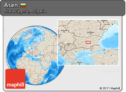 Shaded Relief Location Map of Asen
