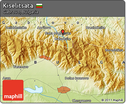Physical Map of Kiselitsata