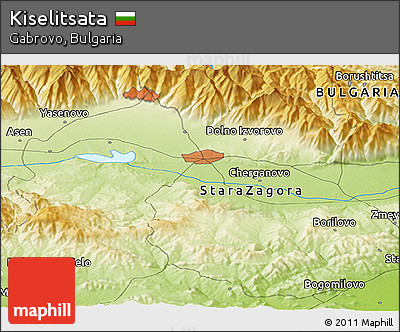 Physical Panoramic Map of Kiselitsata