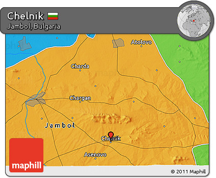 Political 3D Map of Chelnik