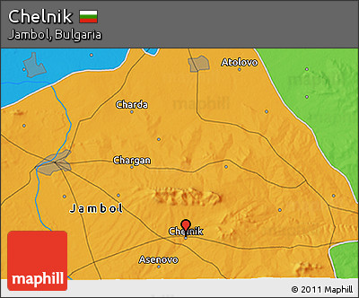 Political 3D Map of Chelnik