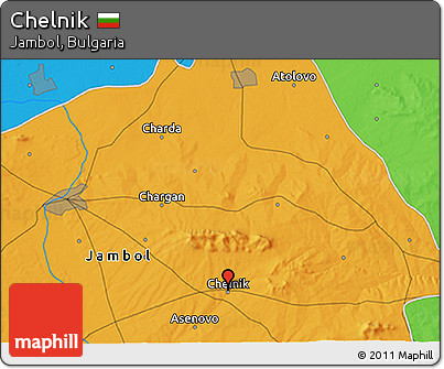 Political 3D Map of Chelnik