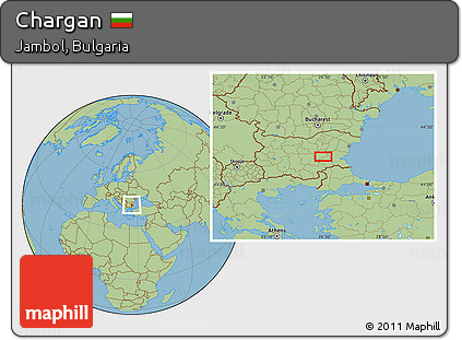 Savanna Style Location Map of Chargan