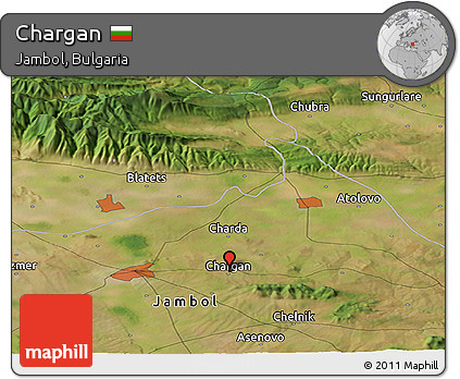 Satellite Panoramic Map of Chargan