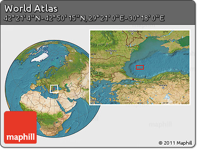 Satellite Location Map of the Area around 42° 35' 40" N, 29° 49' 30" E