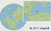 Savanna Style Location Map of the area around 42° 35' 40" N, 30° 40' 29" E