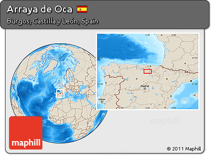 Shaded Relief Location Map of Arraya De Oca