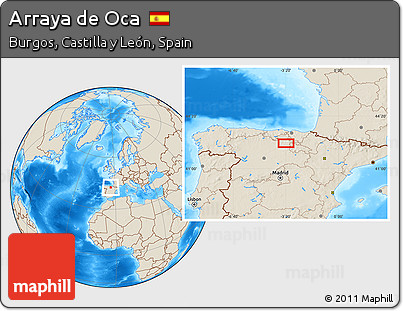 Shaded Relief Location Map of Arraya De Oca