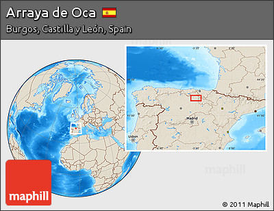 Shaded Relief Location Map of Arraya De Oca