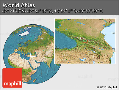 Satellite Location Map of the Area around 42° 35' 40" N, 43° 25' 29" E