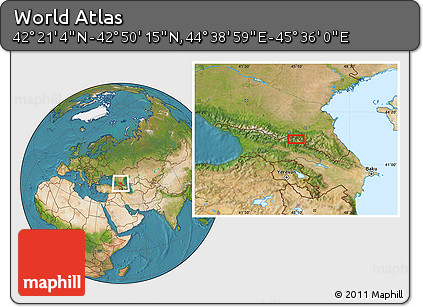 Satellite Location Map of the Area around 42° 35' 40" N, 45° 7' 30" E
