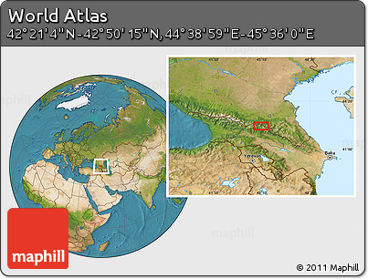 Satellite Location Map of the Area around 42° 35' 40" N, 45° 7' 30" E