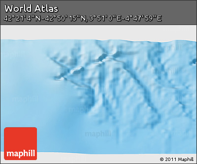Physical 3D Map of the Area around 42° 35' 40" N, 4° 19' 30" E
