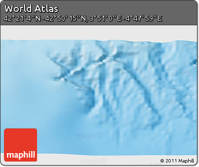 Physical 3D Map of the Area around 42° 35' 40" N, 4° 19' 30" E