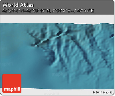 Satellite 3D Map of the Area around 42° 35' 40" N, 4° 19' 30" E