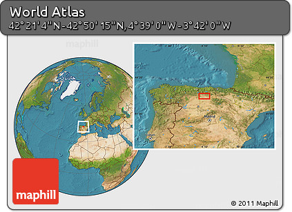Satellite Location Map of the Area around 42° 35' 40" N, 4° 10' 30" W