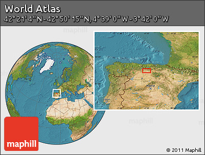Satellite Location Map of the Area around 42° 35' 40" N, 4° 10' 30" W